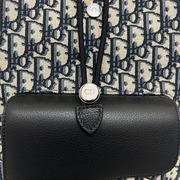 Christian Dior Backpack Saddle Black Beige Navy main image 5